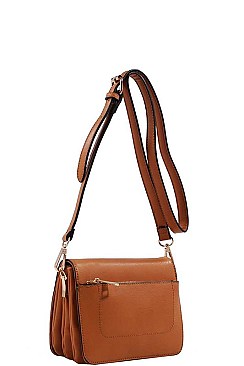 SMOOTH PU LEATHER EXPANDABLE FASHION MODERN CROSSBODY BAG JY-87589
