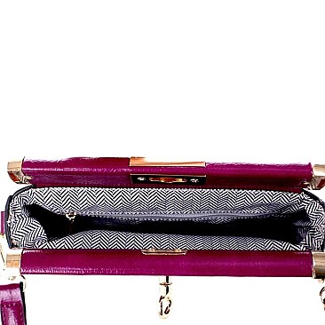 Flip-Lock Top Frame Crossbody Bag
