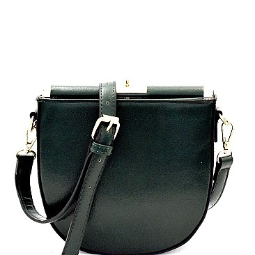 Flip-Lock Top Frame Crossbody Bag