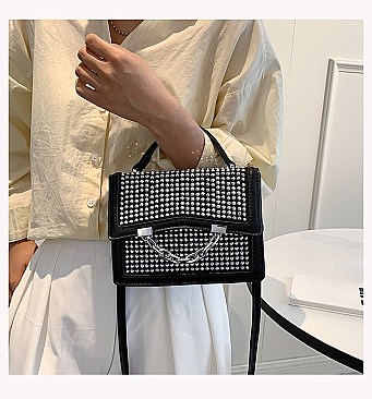 LOVELY RHINESTONE STACHEL BAG