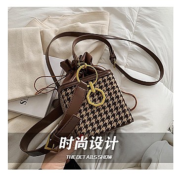 STYLISH PATTERNED BUCKET BAG IN A BOX
