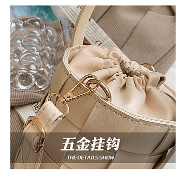 DRAWSTRING HANDMADE WOVEN BUCKET BAG