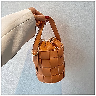 DRAWSTRING HANDMADE WOVEN BUCKET BAG