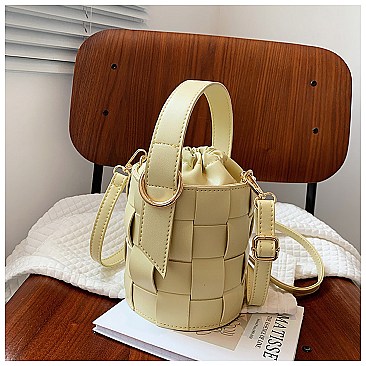 DRAWSTRING HANDMADE WOVEN BUCKET BAG