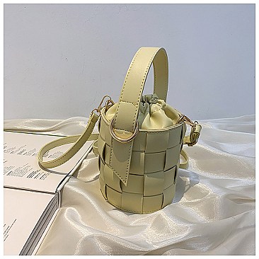 DRAWSTRING HANDMADE WOVEN BUCKET BAG