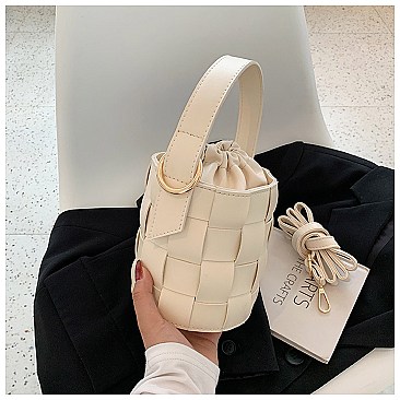 DRAWSTRING HANDMADE WOVEN BUCKET BAG