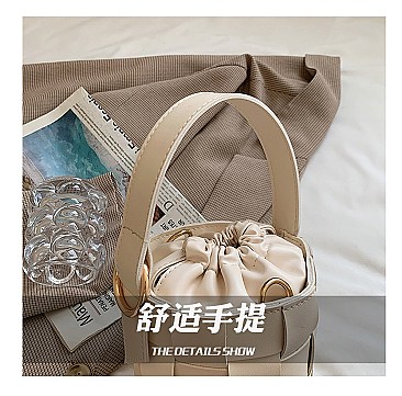 DRAWSTRING HANDMADE WOVEN BUCKET BAG