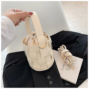 DRAWSTRING HANDMADE WOVEN BUCKET BAG