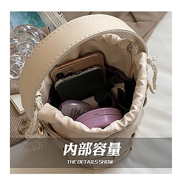 DRAWSTRING HANDMADE WOVEN BUCKET BAG