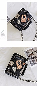 Letter & Lip Patch Design Novelty Satchel