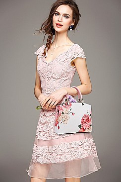 Aztec Flower Design Satchel - Tote Bag