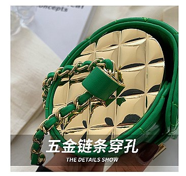 Quilted 2-Tone Fashion Cylinder-Shaped Cross-Body