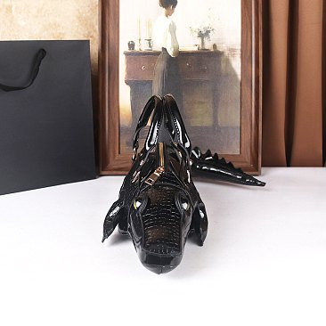 Crocodile Shaped Novelty Satchel - Shoulder Bag