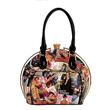 DESIGNER MICHELLE OBAMA 2 IN 1 JEWEL TOP HANDBAG SET