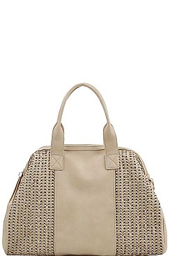SMOOTH PU LEATHER DESIGNER FASHION TRENDY SATCHEL WITH LONG STRAP JY-AL-0011-HR
