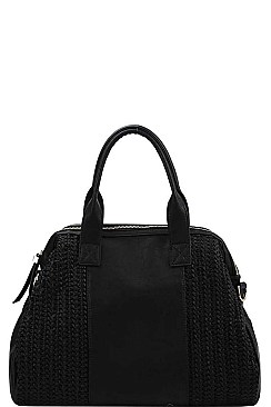 SMOOTH PU LEATHER DESIGNER FASHION TRENDY SATCHEL WITH LONG STRAP JY-AL-0011-HR