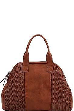 SMOOTH PU LEATHER DESIGNER FASHION TRENDY SATCHEL WITH LONG STRAP JY-AL-0011-HR