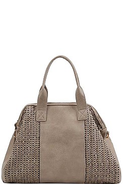 SMOOTH PU LEATHER DESIGNER FASHION TRENDY SATCHEL WITH LONG STRAP JY-AL-0011-HR