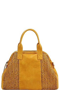 SMOOTH PU LEATHER DESIGNER FASHION TRENDY SATCHEL WITH LONG STRAP JY-AL-0011-HR