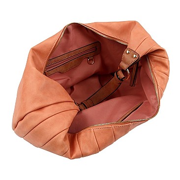 2-Way Pinstripe Effect Two-Tone Strap Hobo