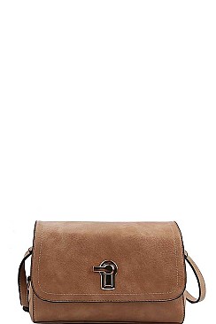 KEY HOLE ACCENT LUCIANNA CROSS BODY BAG