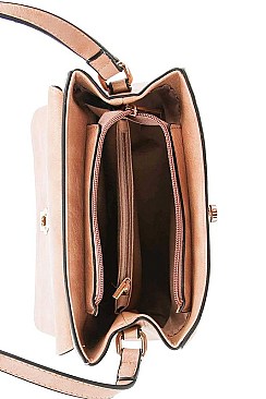 KEY HOLE ACCENT LUCIANNA CROSS BODY BAG