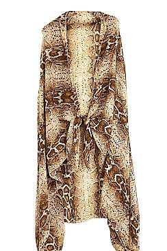 Animal Print Long Light Topper Kimono