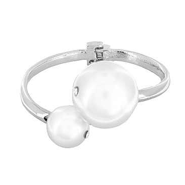 Formal LARGE PEARLS OPEN HINGE CUFF BRACELET