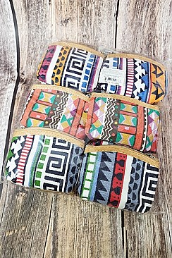 PACK OF ( 12 PCS ) ASSORTED COLOR Aztec Design Coin Purses