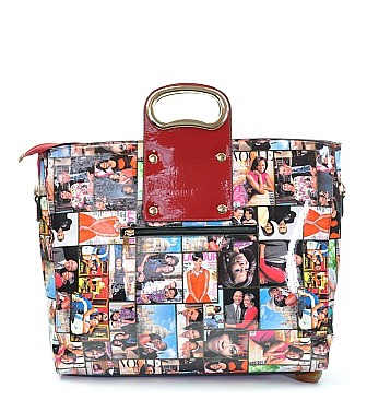 MICHELLE OBAMA METAL HANDLE HANDBAG