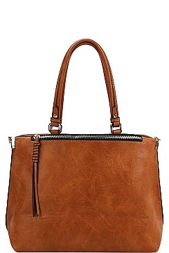 STYLISH PU LEATHER SATCHEL WITH LONG STRAP JYBAD-0003