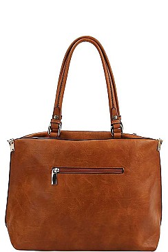STYLISH PU LEATHER SATCHEL WITH LONG STRAP JYBAD-0003