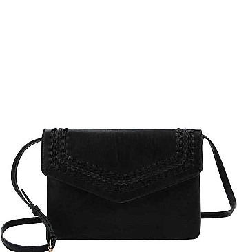 STYLISH SMOOTH PU LEATHER DESIGNER STYLISH ENVELOPE CLUTCH CROSSBODY BAG JY-BAFN-0001
