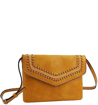 STYLISH SMOOTH PU LEATHER DESIGNER STYLISH ENVELOPE CLUTCH CROSSBODY BAG JY-BAFN-0001