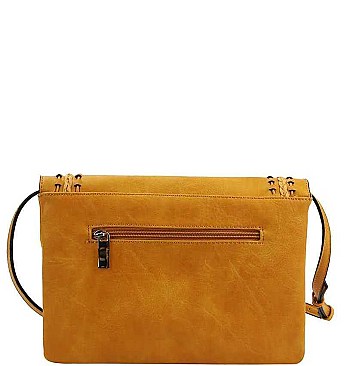 STYLISH SMOOTH PU LEATHER DESIGNER STYLISH ENVELOPE CLUTCH CROSSBODY BAG JY-BAFN-0001