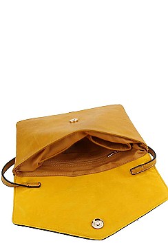 STYLISH SMOOTH PU LEATHER DESIGNER STYLISH ENVELOPE CLUTCH CROSSBODY BAG JY-BAFN-0001