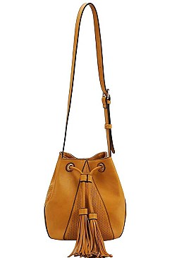 CHIC SMOOTH PU LEATHER TASSELED FASHION SHOULDER BAG JY-BAFN-0002