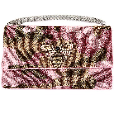 10.5" TRENDY Handmade Seed Bead CLUTCH Bag