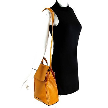 2 WAY BRAIDED FLAP BACKPACK