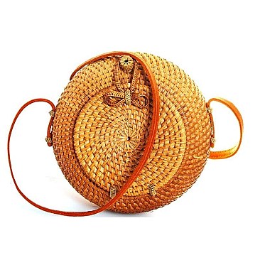 STYLISH NATURAL FIBER WOVEN TRENDY CROSSBODY BAG