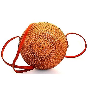 STYLISH NATURAL FIBER WOVEN TRENDY CROSSBODY BAG