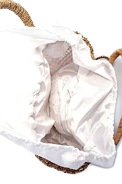 FASHION NATURAL FIBER WOVEN SHOPPER BAG