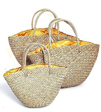 3IN1 DESIGNER NATURAL WOVEN SHOPPER SET