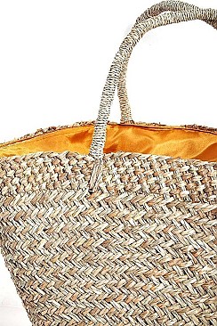 3IN1 DESIGNER NATURAL WOVEN SHOPPER SET