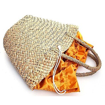 3IN1 DESIGNER NATURAL WOVEN SHOPPER SET