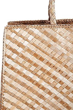 3IN1 NATURAL FIBER WOVEN TRENDY TOTE SET