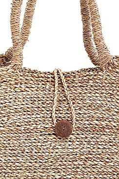 3IN1 DESIGNER CUTE NATURAL FIBER WOVEN SHOPPER SET