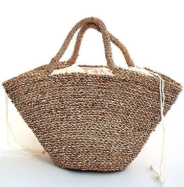 HOT TRENDY NATURAL FIBER WOVEN FLOWER SHOPPER BAG