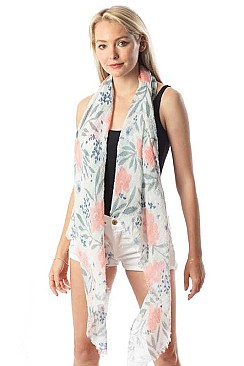 Mix Floral Print Long Scarf