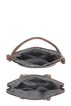 3 IN 1 LEOPARD PRINT SMOOTH LEATHER TOTE BAG SET